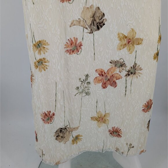 Vintage Francesca Caretti Maxi Slip Dress Women Size 12 Floral Lace Cottagecore - Picture 4 of 12
